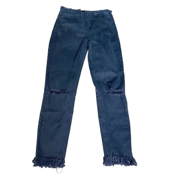 Maniere De Voir Black distressed Skinny Jeans Size 10 New with tags - Picture 1 of 9